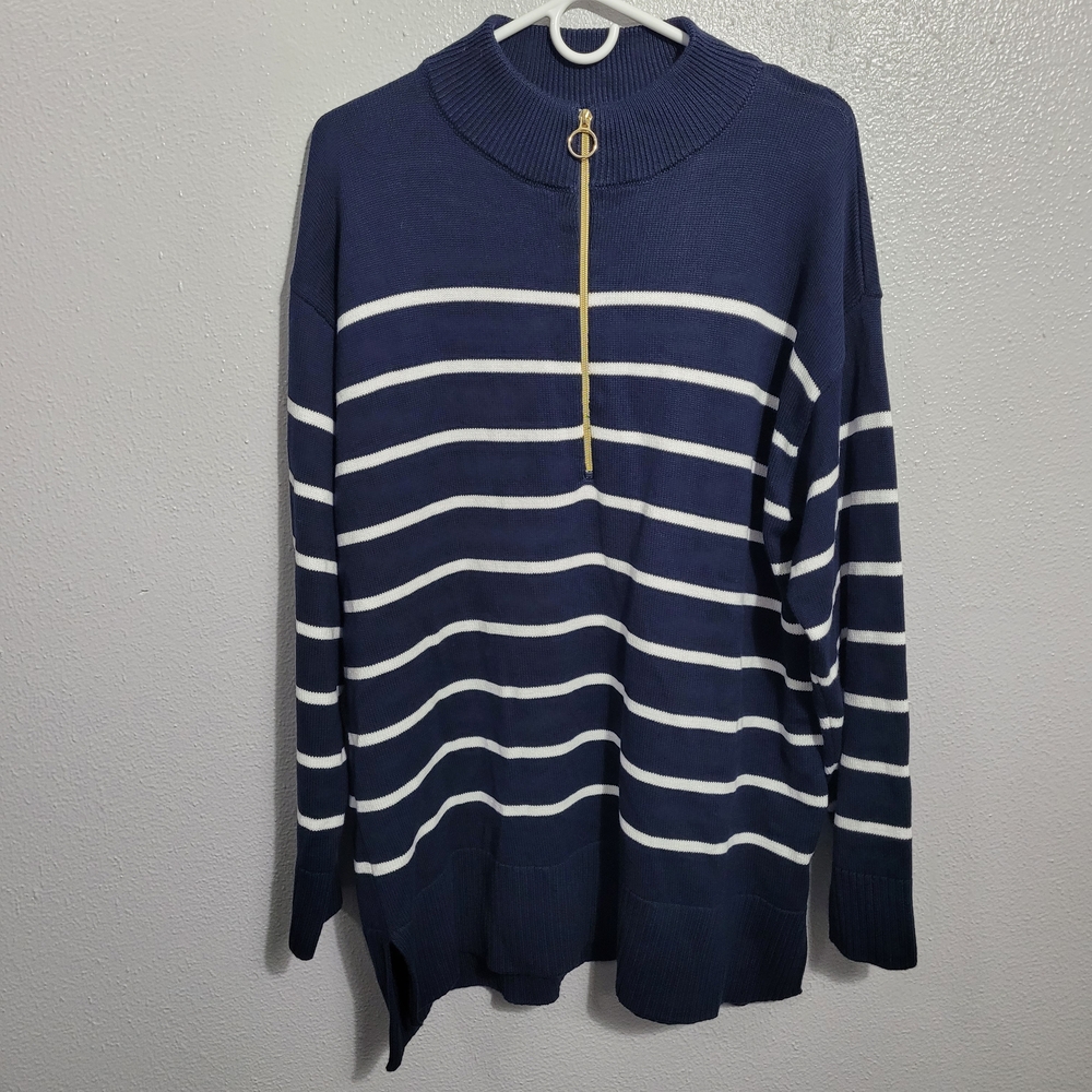 Seraphine Maternity Navy and White Striped Sweater